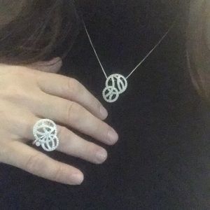 Swarovski necklace and ring